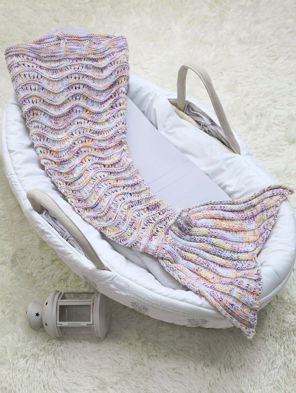 couverture creux au crochet pour bébé en forme de sirène - multicolore 