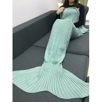 

Comfortable Crochet Knitting Mermaid Tail Style Blanket, Mint green