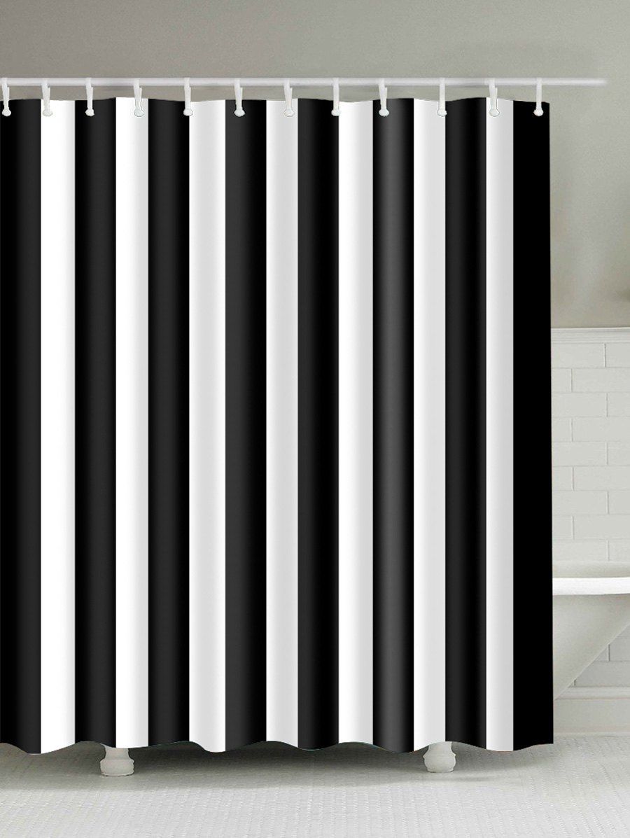17% OFF 2020 Vertical Striped Shower Curtain In WHITE ...