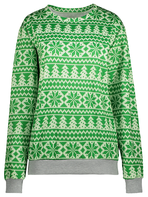 Sweat-shirt de Noël à motifs de flocons de neige - Vert XL