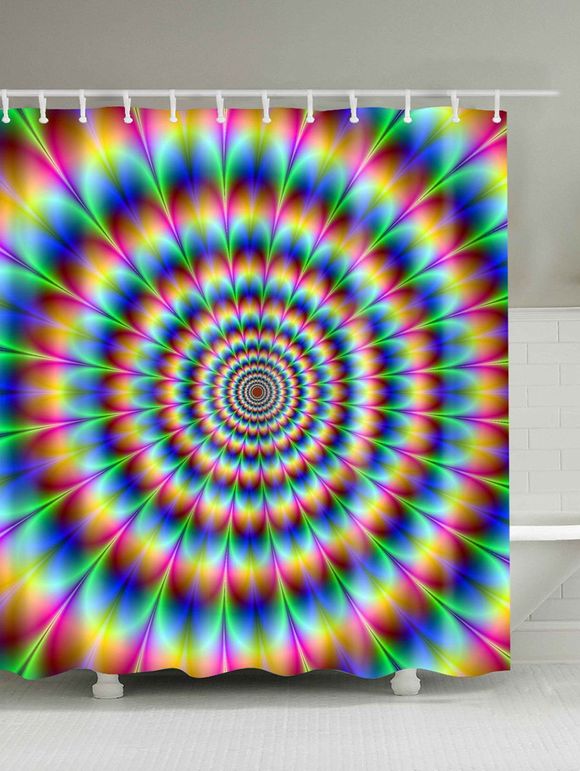 Rideau de salle de bains à motifs de vortex numérique en 3D - coloré 180CM*180CM
