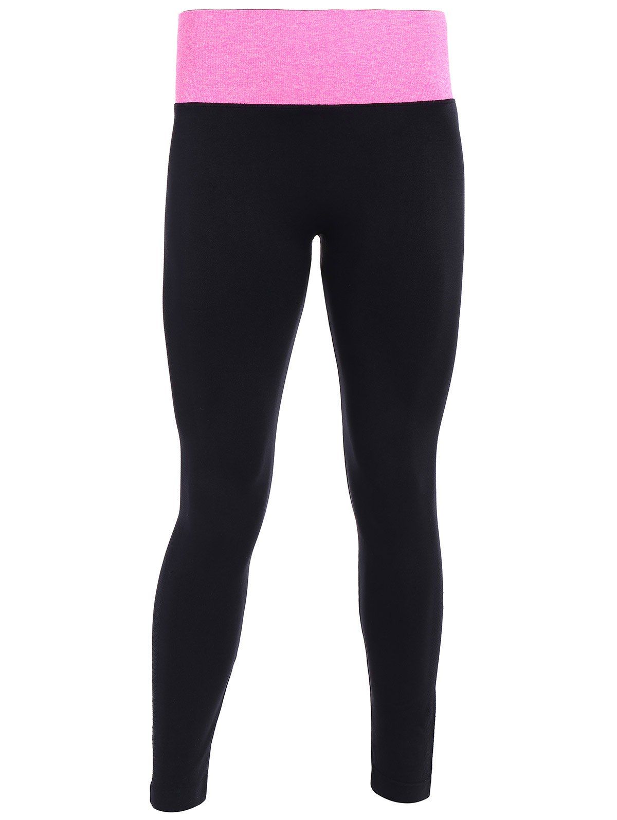 

Tight Fit Sports Running Leggings, Black and rose red