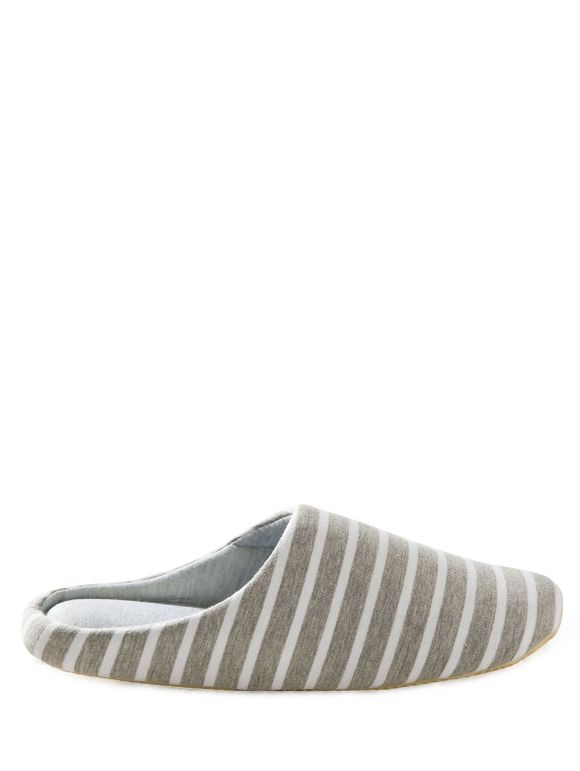 Striped Couleur Block House Slippers - Gris 43