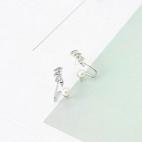 Faux strass Peal Ear Cuff - Argent 
