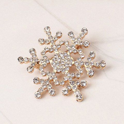 

Snowflake Shape Rhinestone Brooch, Champagne