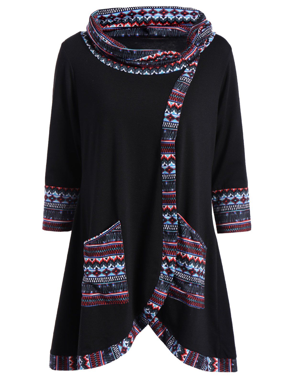 

Asymmetrical Print Tee, Black