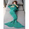 Garder au chaud Ruffles Crochet Yarn Mermaid Blanket Throw For Kids - Vert Jade 