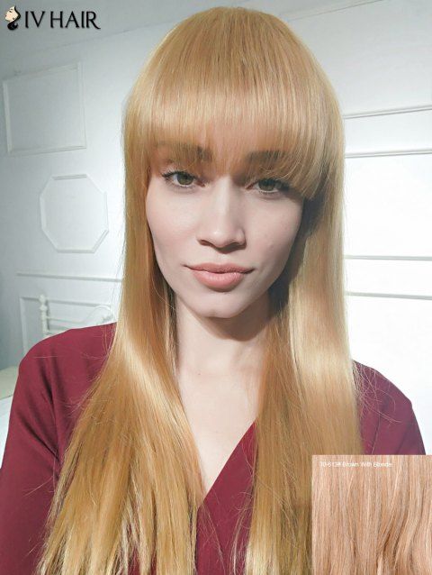 2019 Siv Hair Over Neat Bang Long Silky Straight Human Hair Wig In