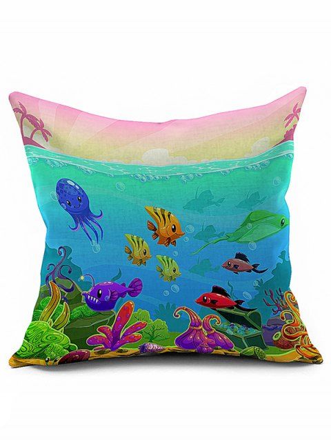 Ocean Animal Print Sofa Bed Throw Pillow Case