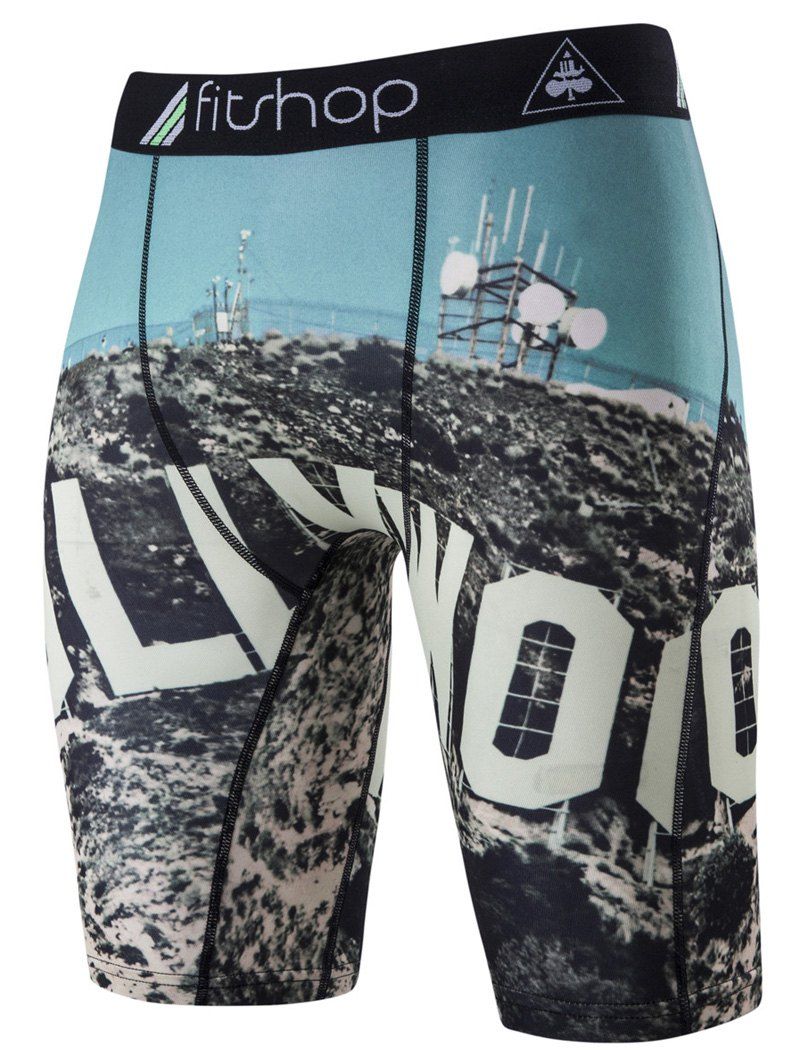 

Skinny 3D Print Cycling Shorts, Lake blue