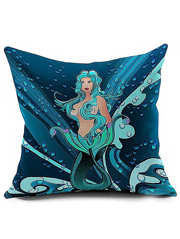 

Mermaid Pattern Throw Sofa Decorative Pillowcase, Midnight