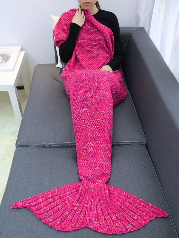 Garder au chaud hiver Crochet Yarn Mermaid Blanket Throw - Prune 