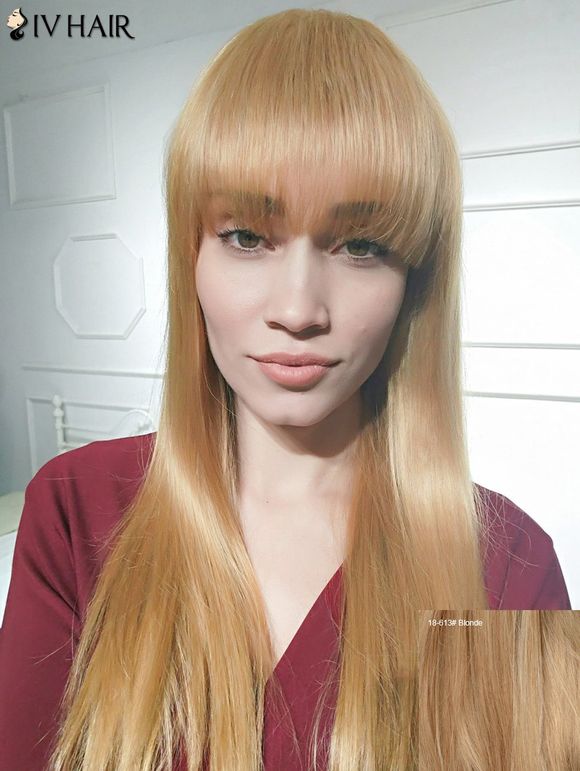 Perruque de cheveux humains longue droite - Blonde 