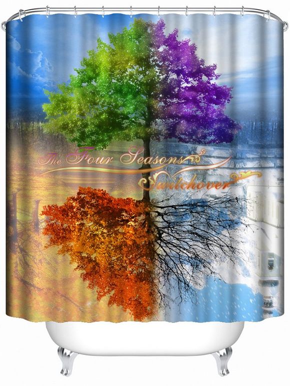 Rideaux de doucheimprimé d'Arbre de vie Inverted image - multicolore 