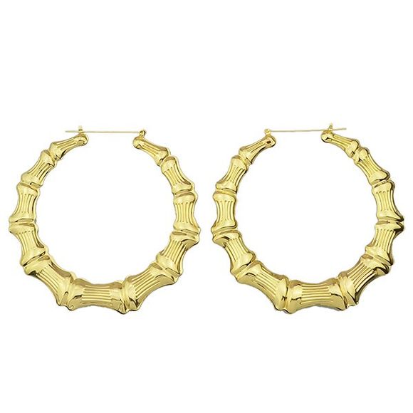 Boucles d'oreilles Géométrie Bamboo Hoop - d'or 