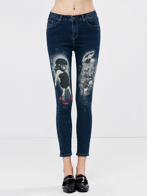 jeans à taille bas imprimé de fillz Bas - Bleu profond 27