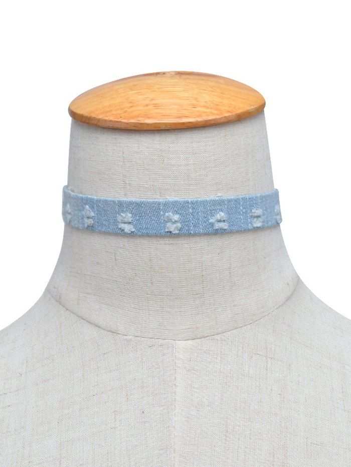

Punk Jean Choker Necklace, Light blue