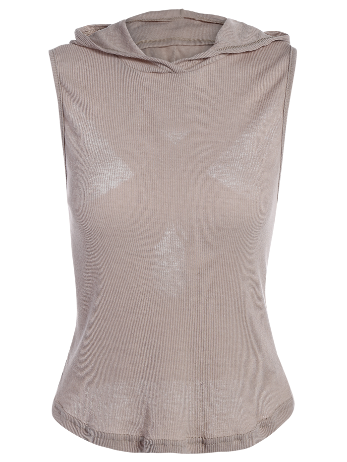

Sleeveless Hooded Top, Gray