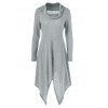 robe palangre col  Cowl Asymmetrique - Gris Clair M