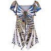 T-shirt Motif de Zebra  Taille Empire Asymétrique - multicolore XL
