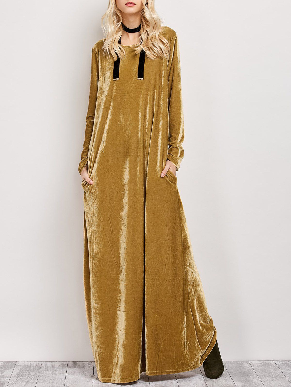 white velvet maxi dress