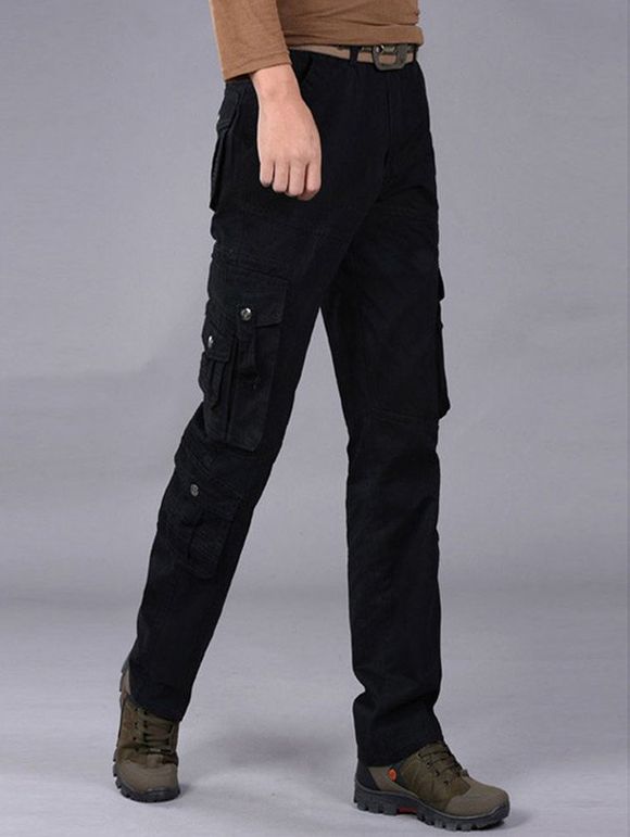 Pantalon cargo zippé à multi-poches - Noir 31