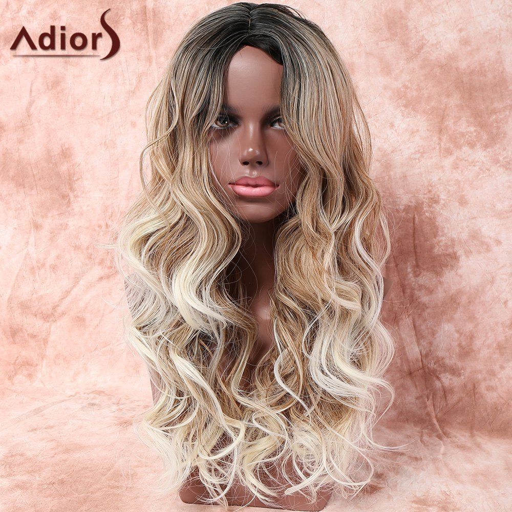

Adiors Long Layered Side Parting Wavy Colormix Synthetic Wig