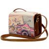 Sweet Camera Print and PU Leather Design Crossbody Bag For Women - BROWN 