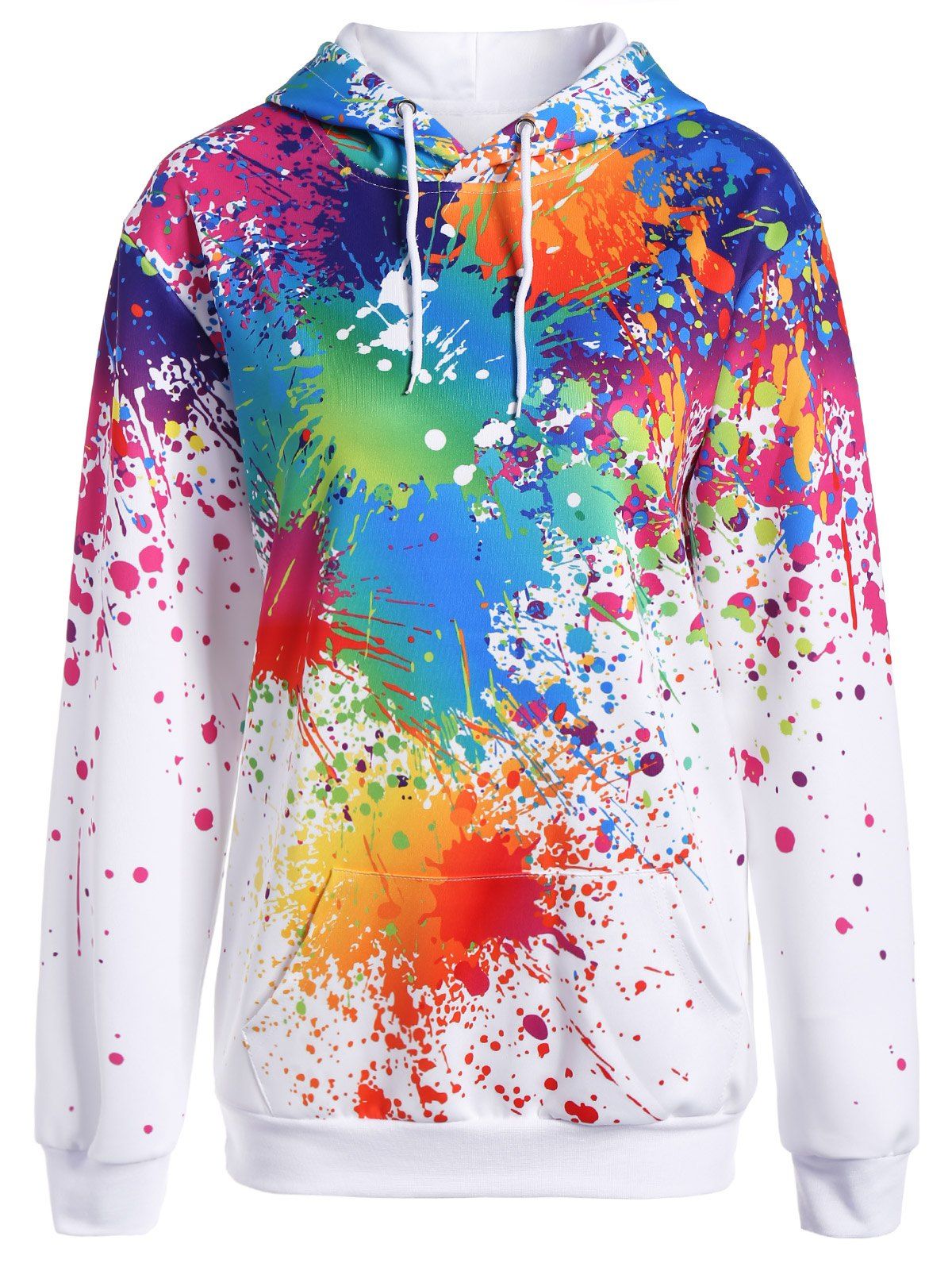 17 OFF 2022 Splatter Paint  Plus Size Hoodie  In WHITE 