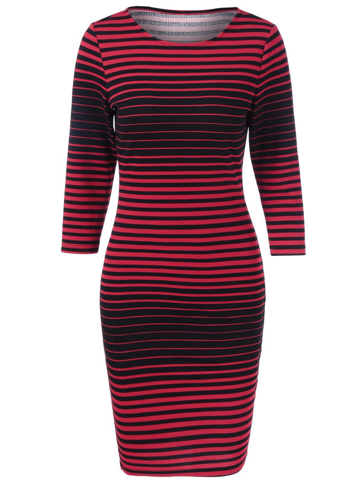 [41% OFF] 2020 Allover Striped Dress In RED/BLACK | DressLily