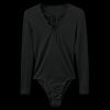 Body en coton lacé haut côtelé moulant - Noir M