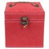 boîte de bijoux avec un fermoir et une poignée en métal - Rouge 