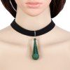 collier ras-du-cou en velours avec un pendentif de maillet - Vert 