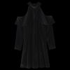Cold Shoulder Velour Dress - Noir M