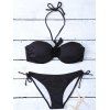 Halter Sequin bikini rembourré Set - Noir XL