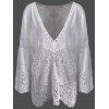 Dentelle Crochet Plunge Cover Up Top - Blanc ONE SIZE