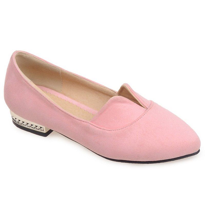 pink suede flat shoes