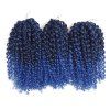 Court synthétique Fluffy Curly Hair Extension - Noir et Bleu 