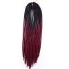 Extension de Cheveux Synthétique Longue Tressée - Noir et Rouge 