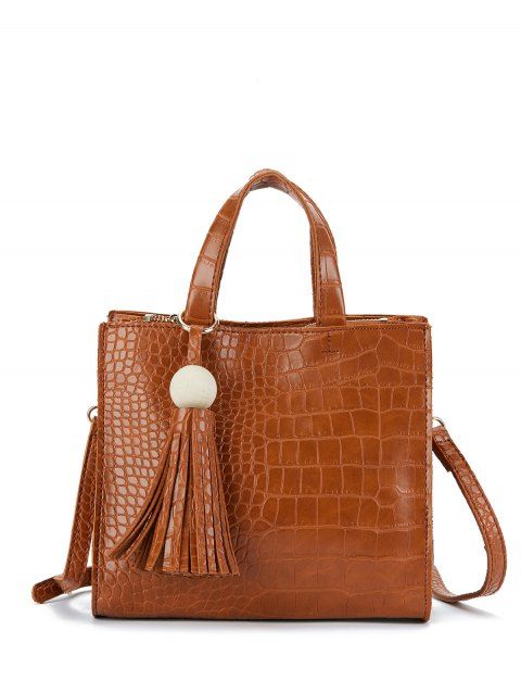 2018 tassel motif crocodile fourre tout brun in sacs 224 2018 tassel motif crocodile fourre tout brun in sacs 224