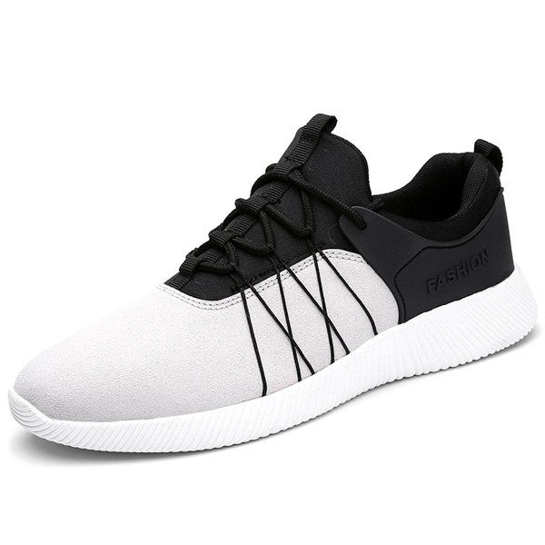 

Casual Suede Panel Athletic Shoes, Light gray