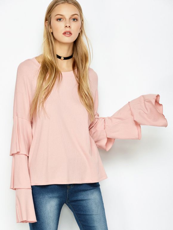 Layered manches Tricots - Rose L