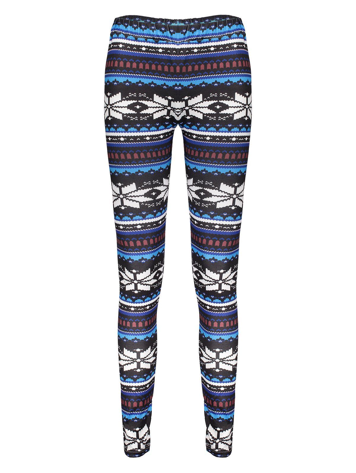 

Stylish Elastic Waist Printed Skinny Women's Leggings, Colormix