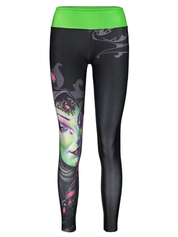 Pantalons active taille élastique Minceur imprimés Spliced ​​femmes - multicolore ONE SIZE(FIT SIZE XS TO M)