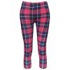 Trenchy Bodycon Plaid Elastic Waist Leggings pour femmes - Rouge ONE SIZE(FIT SIZE XS TO M)