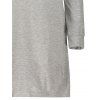 Stylish Round Neck Long Sleeve Loose-Fitting Spliced Women's Dress - GRAY M
