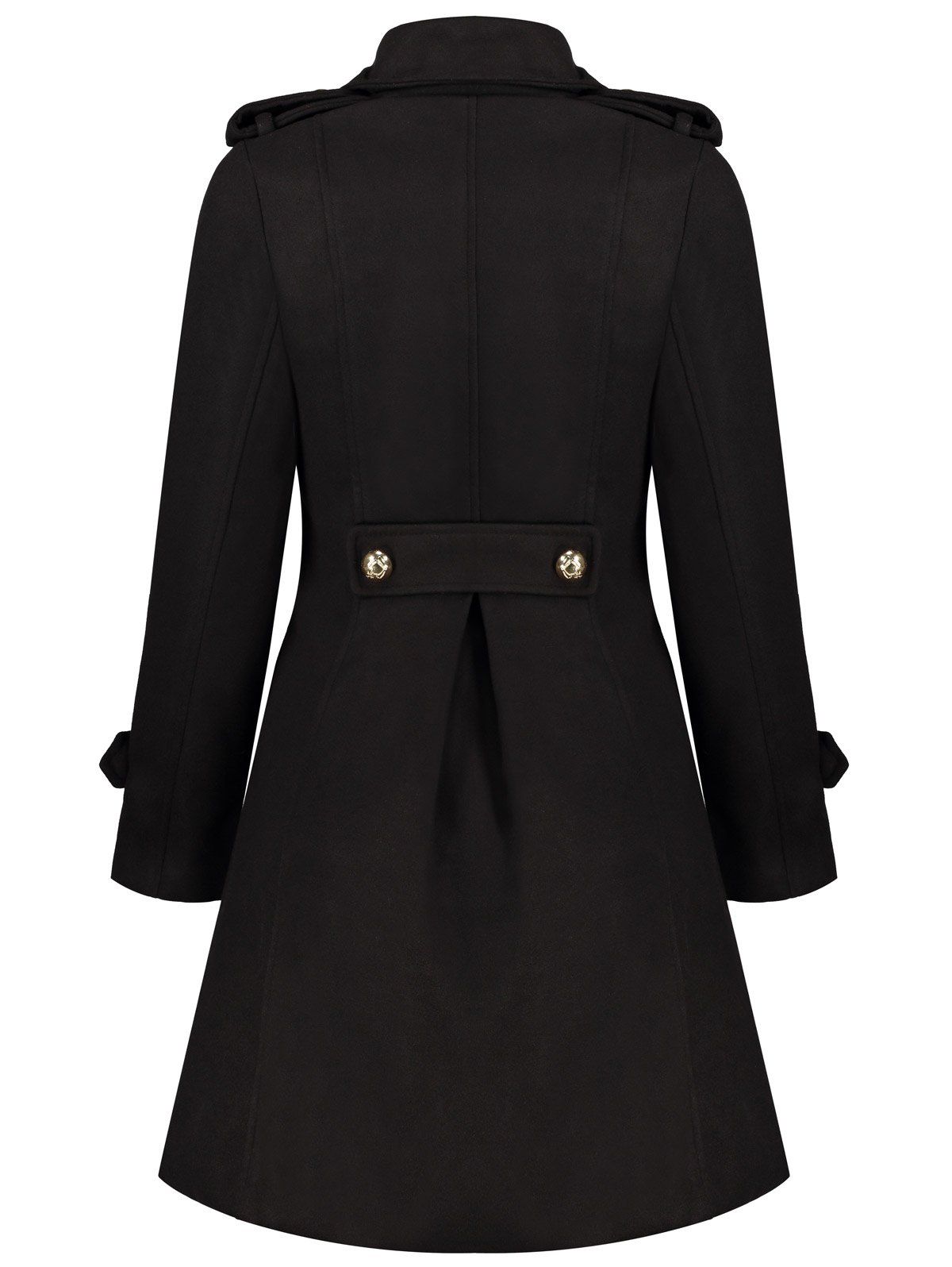 2017 DoubleBreasted Woolen Long Coat BLACK S In Jackets & Coats Online