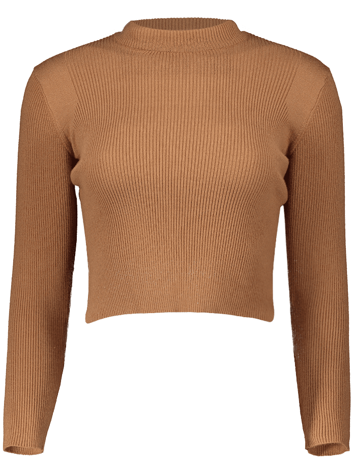 white cropped high neck top