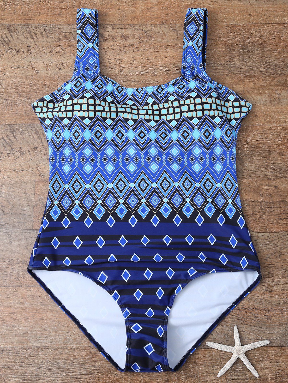 [41 OFF] 2021 Tribal Print Plus Size Swimwear In BLUE DressLily