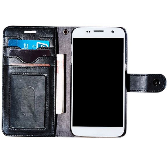 Etui-Portefeuille avec Compartiment pour Cartes en Simili Cuir pour iPhone - Noir FOR IPHONE 7
